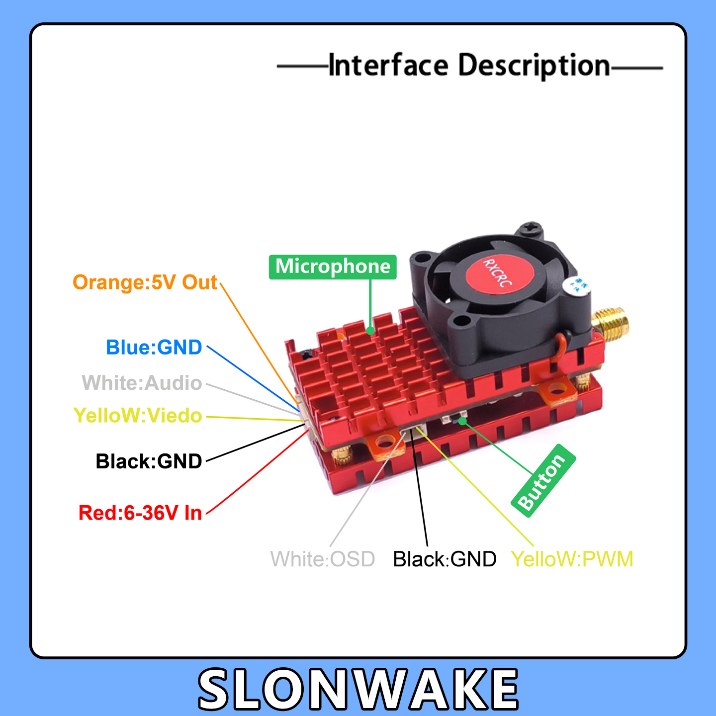 SLONWAKE 5.8G 2W VTX FPV 1800T - đánh giá và giá Drone Rc Camera