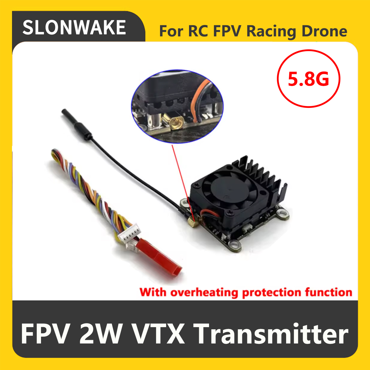 SLONWAKE 5.8G 2000mW FPV VTX T - đánh giá và giá Drone Rc Camera