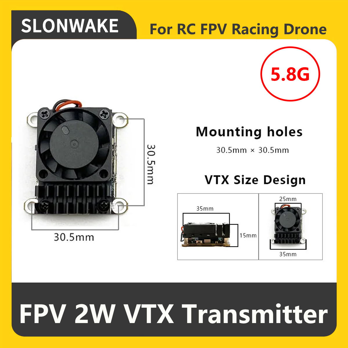 SLONWAKE 5.8G 2000mW FPV VTX T - đánh giá và giá Drone Rc Camera